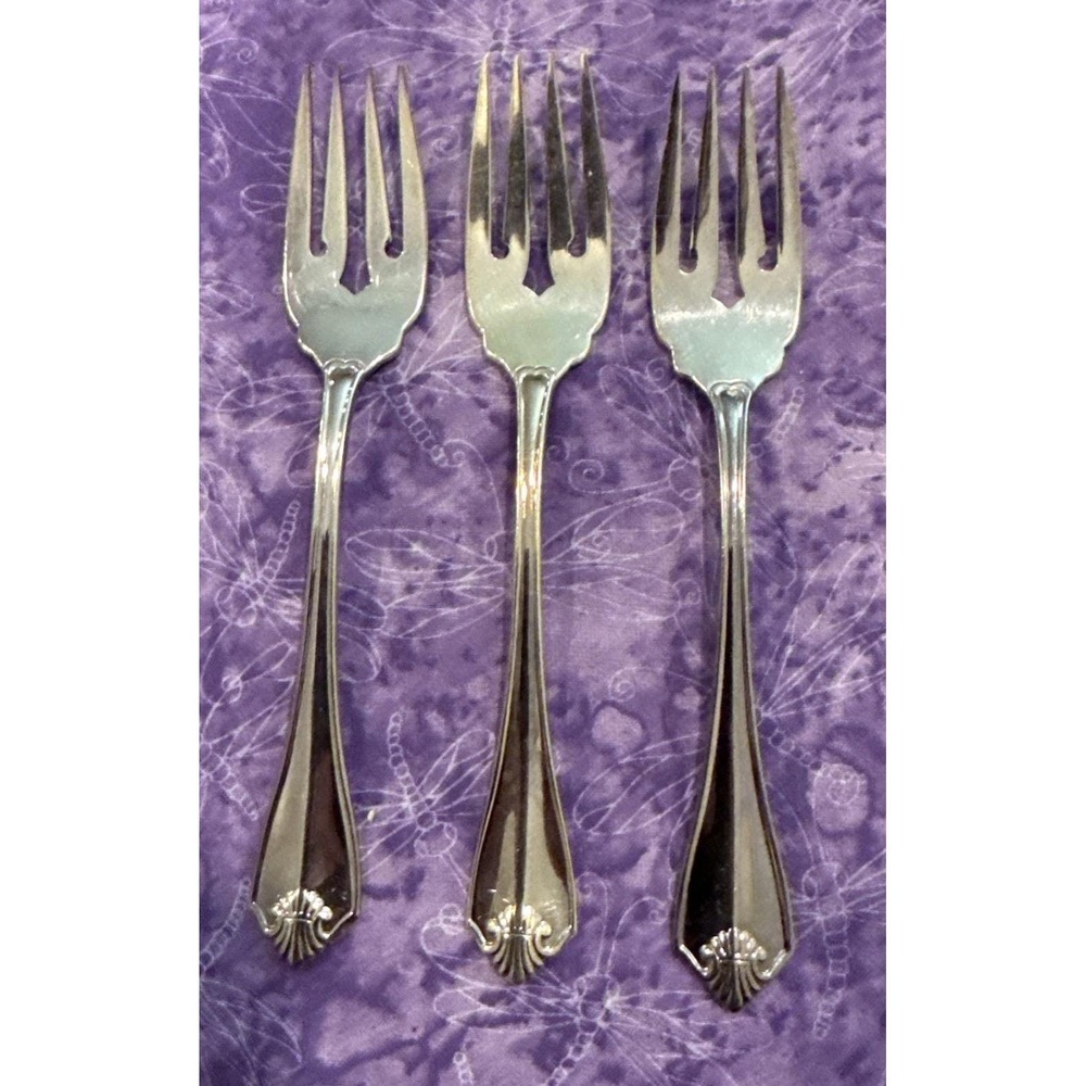 Oneida King James Silverplate Salad Forks Fork Set Of 3 Vintage
